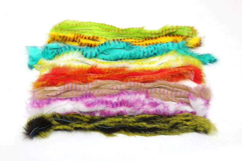 Hareline Poly Chrome Rabbit Strips Barred 3 Hareline Poly Chrome Rabbit Strips Barred