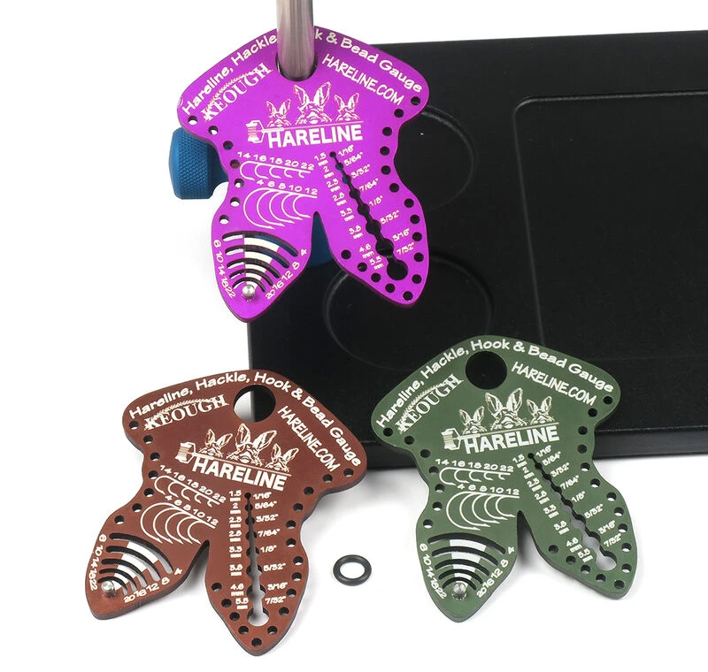 Hareline Hackle, Hook And Bead Gauge 3 Hareline Hackle, Hook And Bead Gauge