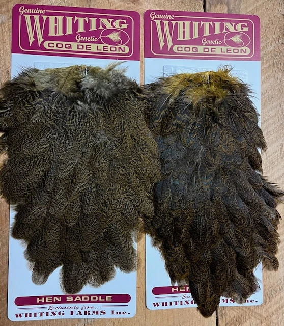 Whiting Farm’s Coq De Leon Hen Saddles ( AKA Mottled Gamechanger Saddles ) Dyed And Natural 3 Whiting Farm’s Coq De Leon Hen Saddles ( AKA Mottled Gamechanger Saddles ) Dyed And Natural