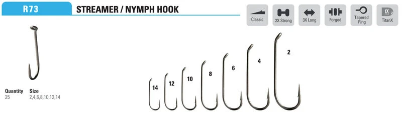 Mustad Heritage R73 9671 Nymph-Streamer Hook, 2XH, 3XL, DE 5 Mustad Heritage R73 9671 Nymph-Streamer Hook, 2XH, 3XL, DE - Image 3