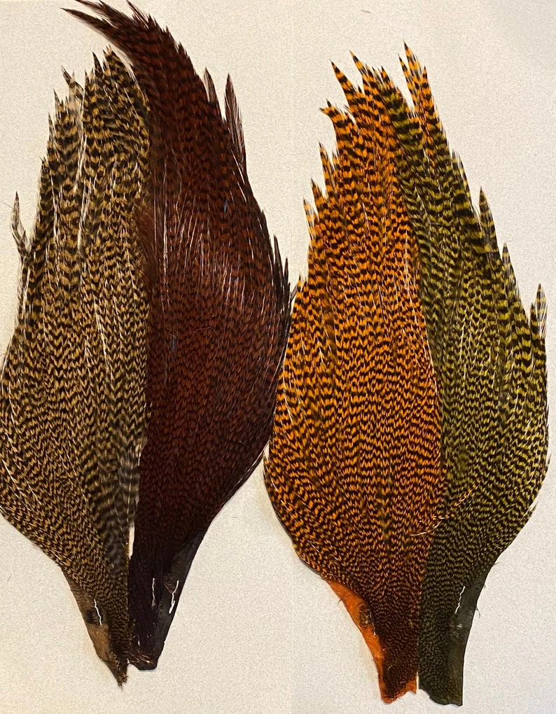 Hareline-Keough Tyers 4 Color Dyed Grizzly Trout Starter Cape Set 3 Hareline-Keough Tyers 4 Color Dyed Grizzly Trout Starter Cape Set