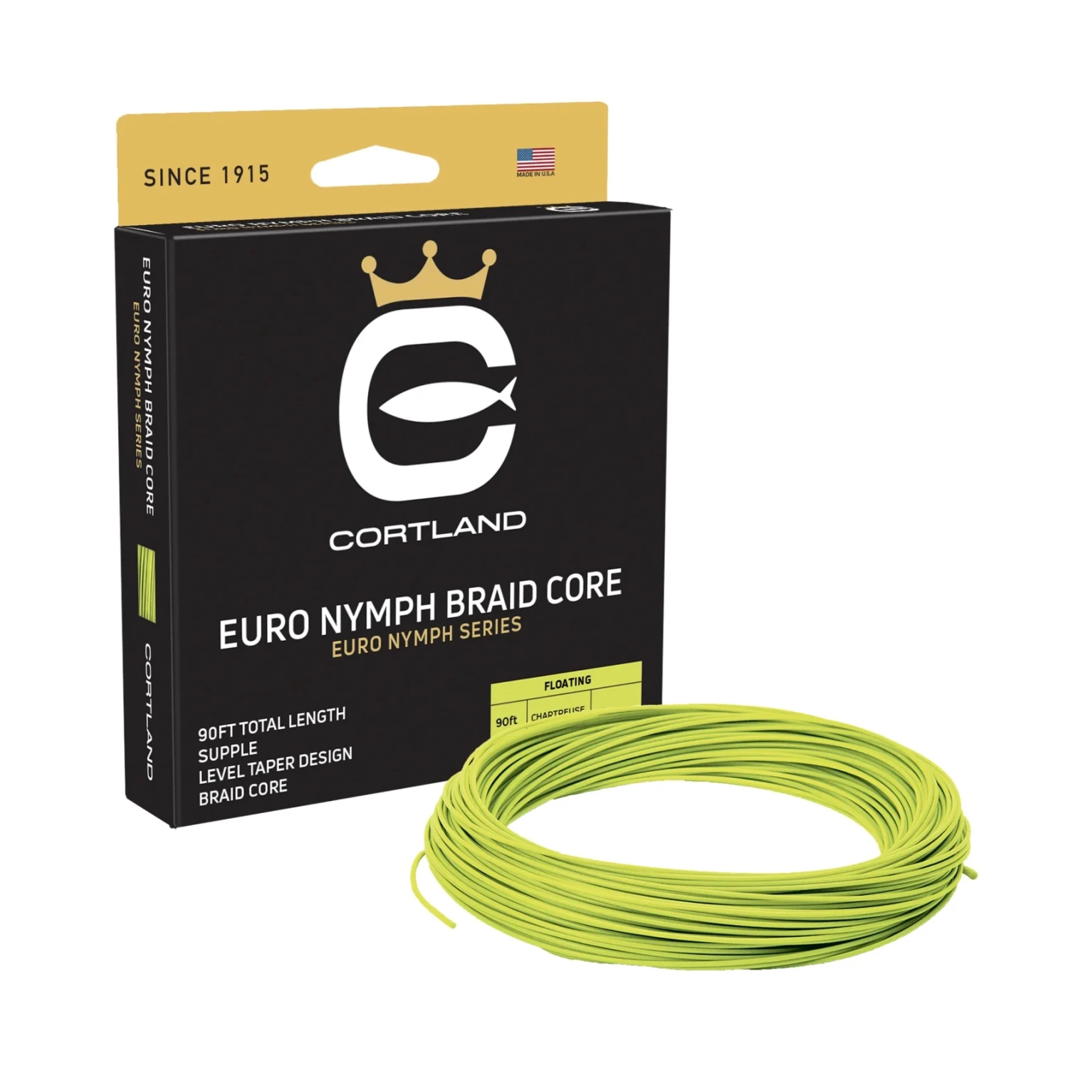 Cortland Chartreuse Level Braided Core Euro Nymph Flyline 3 Cortland Chartreuse Level Braided Core Euro Nymph Flyline