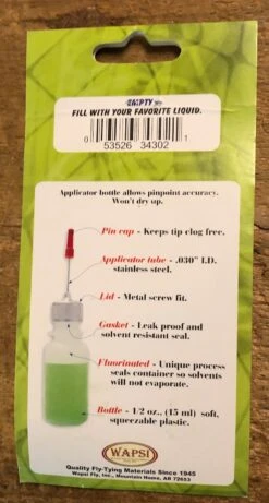 Wapsi Applicator Glue Bottle: Empty, Loaded With Fly Head Cement, Flex-Seal, Gloss Coat Head Cement 11 Wapsi Applicator Glue Bottle: Empty, Loaded With Fly Head Cement, Flex-Seal, Gloss Coat Head Cement -Fly Fishing Equipment Shop gbotdis