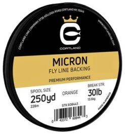 Cortland. Micron Flyline Backing White, 25lb, And 30lb