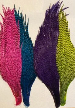 Hareline-Keough Tyers 4 Color Dyed Grizzly Salmon Steelhead Starter Cape Set