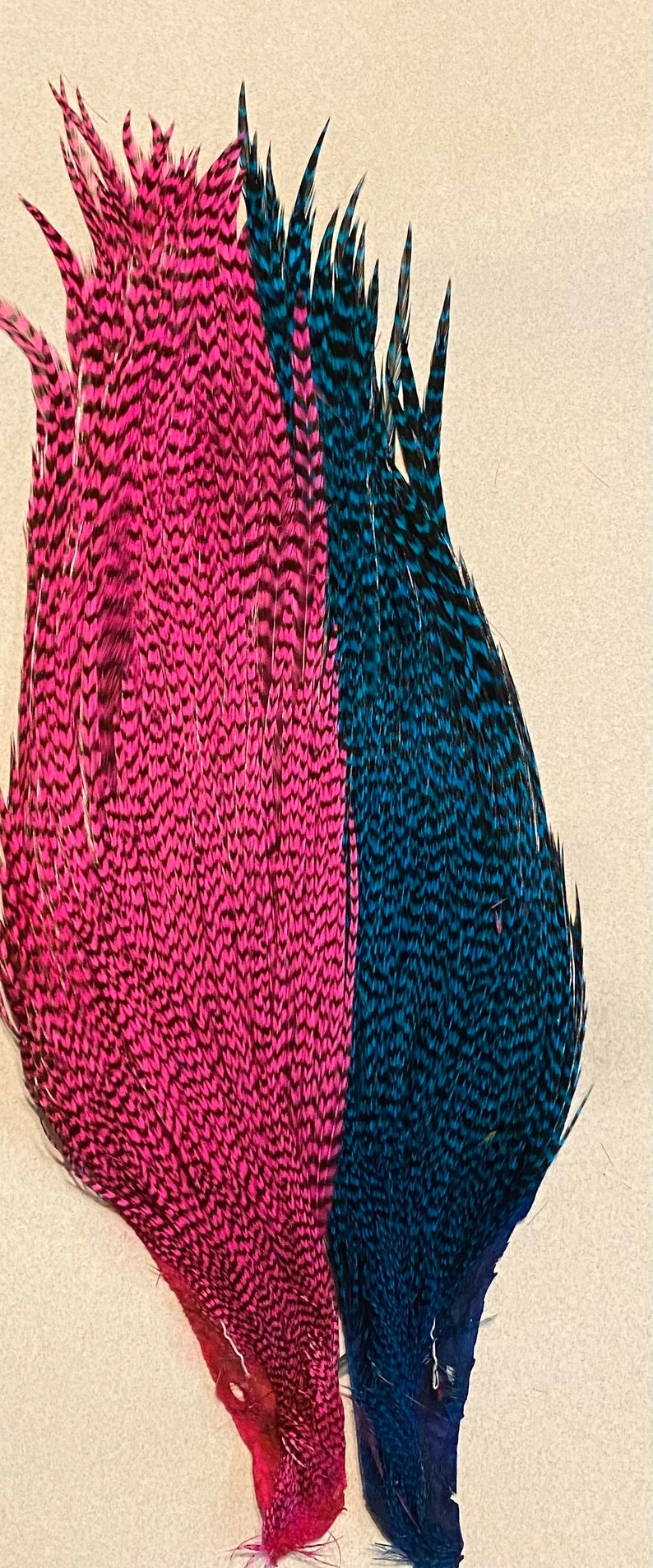 Hareline-Keough Tyers 4 Color Dyed Grizzly Salmon Steelhead Starter Cape Set 4 Hareline-Keough Tyers 4 Color Dyed Grizzly Salmon Steelhead Starter Cape Set - Image 2